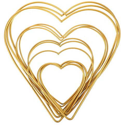 BESPORTBLE 12 Stücke Herz Traumfänger Metallringe Metall Ringe Hoops Makramee Draht Kranz Rahmen DIY Türkranz Wandkranz Rohling Hochzeit Dekoration Wohnzimmer Deko