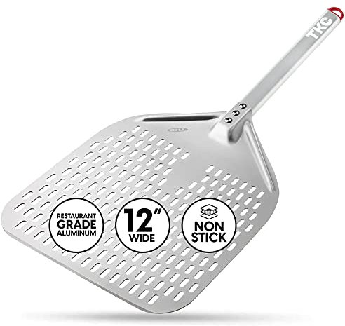 TKC Pelle à pizza perforée en aluminium de 30,5 cm – Spatule à pizza légère – Compatible avec tous les fours à pizza Ooni