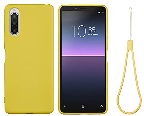 BeyondTop Hülle für Sony Xperia 10 II Hülle, Ultra Dünn Hochwertiges flüssiges Silikon Case, rutschfeste Schale, Handyhülle für Sony Xperia 10 II Stoßfeste Hülle (Gelb)