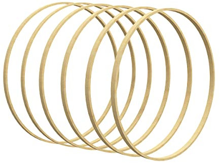 Worown 6 pièces 30 cm en bois de bambou avec cercles floraux Anneaux de couronnes pour faire des décorations de couronnes de mariage et artisanat à accrocher au mur