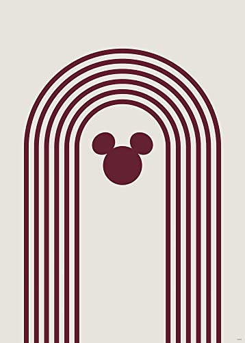 Komar Wandbild - Minimal Mickey - Größe: 50 x 70 cm - Poster, Kunstdruck, Dekoration, Wohnzimmer, Schlafzimmer, Disney