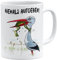 OM3® Niemals aufgeben! Motivations Kaffee-Tasse mit Spruch | Keramik Becher | 11oz 325ml | Beidseitig Bedruckt | Weiss
