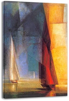 IKYE Lyonel Feininger berühmte Gemälde, Kunstposter „III“, Reproduktion, fertig zum Aufhängen, Wandbild auf Leinwand, für Heimdekoration, 60 x 96 cm, gerahmt