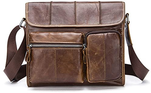 Umhängetasche Herren Tasche Arbeit Aktentasche, 14 Laptop Messenger Bag Vintage Crazy Horse Leder Business Aktentasche Schulter Crossbody Arbeit Umhängetasche Umhängetasche Schultasche Lehrer Noteboo