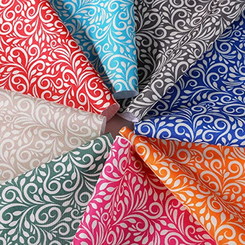 Waterproof Canvas Fabric Heavy Duty Floral Vine Pattern,2 Colour Seamless Decortaive Design,Thick Outdoor Material,Water Repellent Upholstery Cover,8 Colours.Neotrims. [Beige, 2 Meters]