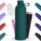 Geepen Botella Termica 750ml Botella de agua acero inoxidable con cepillo + bolsa portátil Soporte para botella de agua deportiva para acampar,escuela,deportes,gimnasio, Lago Verde