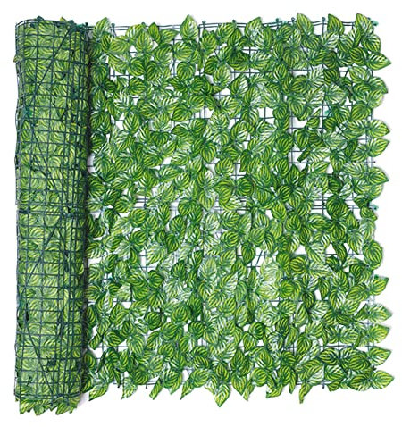 dewdat Haie Artificielle Brise-Vue Décoration Rouleau, Clôture D'intimité De Lierre Artificiel, Anti-UV Lierre Confidentialité Brise pour Balcon, Terrasse, Jardin(0.5 m)