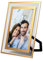 Intirilife Cadre photo en verre doré - 15x10 cm photos et images - Pour photos de bébé, photos de famille, photos de mariage - Cadeau approprié pour les occasions spéciales