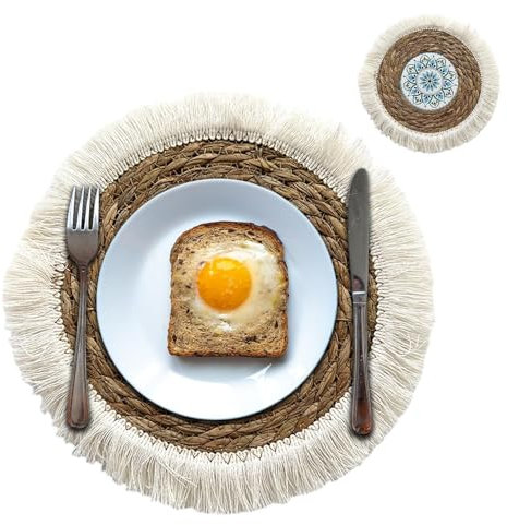 Boho-Tischsets | Elegante Makramee-Platzsets – rutschfeste Tischuntersetzer, langlebige Getränkeuntersetzer für Bankette, besondere Anlässe, Partys
