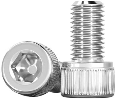Drenky Tornillos Cilíndricos con Hexágono Interior M6 X 12 mm, 20 Piezas Tornillos Cabeza Cilíndrica DIN 912 / ISO 4762 Acero Inoxidable A2 V2A Tornillos Allen Roscas Completas