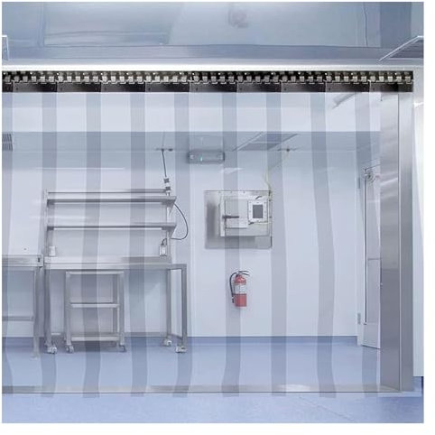 Qulamrdk Transparenter Wasserdichter Streifenvorhang PVC Lamellenvorhang Vinyl-Streifenvorhang Lamellenvorhang Mit Schallschutz Geeignet für Kühlräume, Dicke 2 mm(0.75x2.5m)