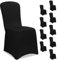 DETEX® Stuhlhussen 10er Set Schwarz Stretch Dehnbar 30°C Waschbar Hochzeit Stuhlbezug Hussen für Stühle Bezug Überzug Esszimmerstühle ohne Armlehne