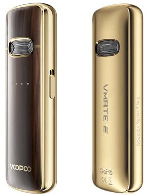 VOOPOO VMATE E Pod Kit 20 W 1200 mAh, kompatibel mit 3 ml VMATE V2 Kartusche (0,7 Ohm + 1,2 Ohm) – E-Zigaretten-Verdampfer, kein E-Liquid, kein Nikotin (Luxury Walnut)