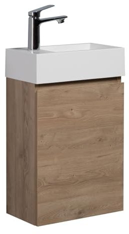 WC Badmöbel Angela 40x22 cm Kastanien Eiche - Schrank Waschbecken Badezimmer Toilette