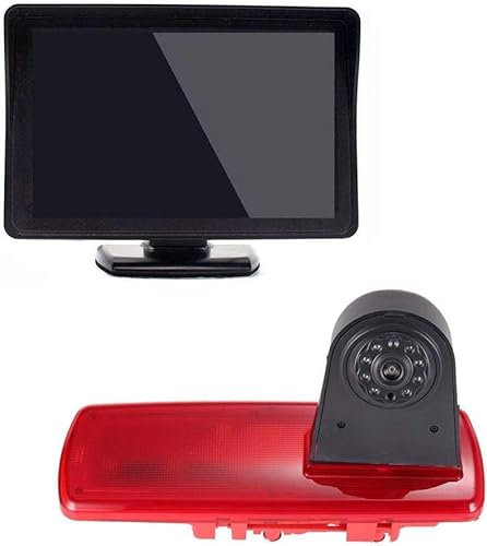 HD 1280 * 720 Pixel Bremsleuchte Kamera Rückfahrsystem im 3. Bremslicht mit Rückfahrkamera +4.3 LCD Monitor Ersetzen für FIAT Talento/Nissan NV300/Nissan Primaster/Traffic/Opel Vivaro/Vauxhall