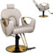 TUPOSTAR Weißer Friseurstuhl Für Friseure Friseurstuhl Für Zuhause Liegendes Styling 360°-Drehung 130°-Neigung Höhenverstellbar,Grau,100X65X90CM