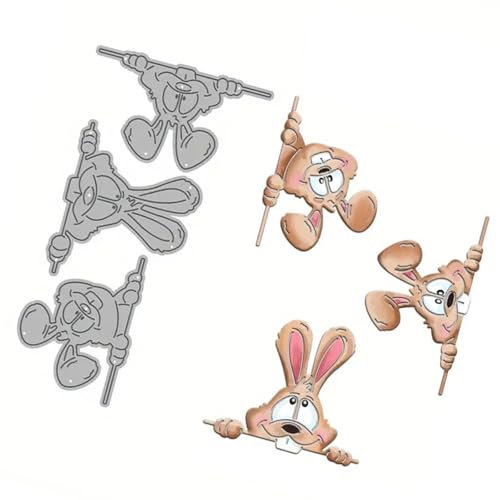 Ddujbtp Metall-Stanzschablonen, Ostern, Kaninchen, Stanzschablonen, Prägeschablonen für Alben, Scrapbooking, Papierdekoration