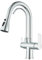 Saeuwtowy Grifo de Cocina 3 Vías Ósmosis, Grifo de Cocina para Osmosis con 2 Palancas, Grifo Osmosis Fregadero Giratorio a 360°, Ducha Extraíble, Acero Inoxidable Cromo