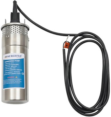 Brunnenpumpe 120W Tiefbrunnenpumpe 12V Solar-Wasserpumpe aus rostfreiem Stahl, Fördermenge 12L/min Maximale Tauchtiefe 30M Förderhöhe 70M Verwendet für Schiffe, Fischteiche, Bewässerung von Ackerland