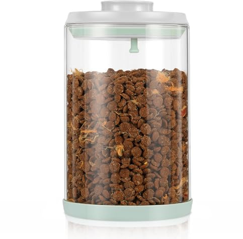 Aloxina Dog Treat Container Airtight 2.2Qt/2L, Glass Food Jar with One-Touch Lid for Dog or Cat Treats, Kibble, Snacks – Pantry Storage Canister for Kitchen or Countertop