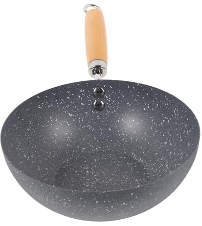 MUCKLILY Padella Wok Piccola Antiaderente in 20Cm Utensile in Alluminio Facile da per Uso e Leggera