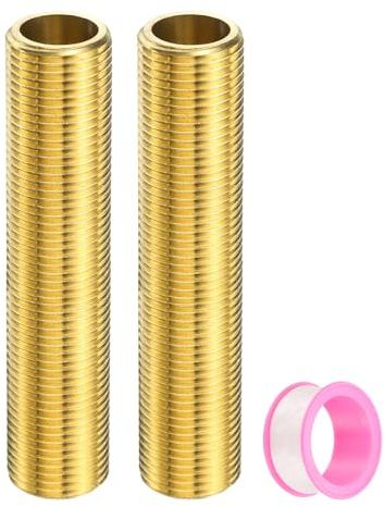 PATIKIL 2 Pack Raccords De Tuyau En Laiton 1/2 G Male, Ensemble D'Adaptateur D'Extension En Laiton Raccords D'Adaptateur D'Extension Convertisseur Connecteur Avec 4 / 100mm De Longueur
