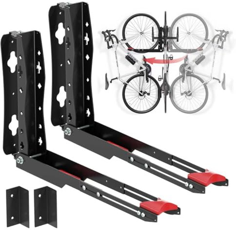 Urban Deco 2er-Pack Fahrradhalterung Wandhalterung schwenkbar, Platzsparender Ständer für die Garage, einfaches Ein- und Aushängen, haltet bis zu 40 kg