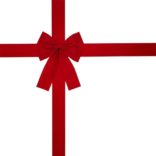 xyensy Weihnachts-Türschleife, große rote Samt-Weihnachtsschrank-Bandschleife, große Schleifen zum Verpacken von Dekorationen, für, Kamin, Haustür-Dekorationen