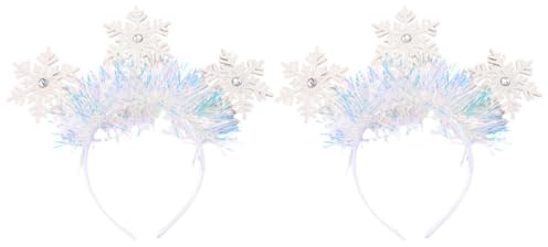 Weihnachtsstirnband mit Schneeflocken Glitzerdesign 2 Stück