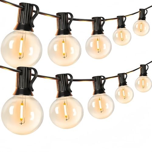 LaPitio Lichterkette Außen 60M, 100+4 Bruchsichere Glühbirnen, Wasserdicht | LED Lichterkette Outdoor Strom Verbindbare Warmweiß 2700K – Geeignet für Garten, Pavillon, Balkon, Terrasse, Hochzeit