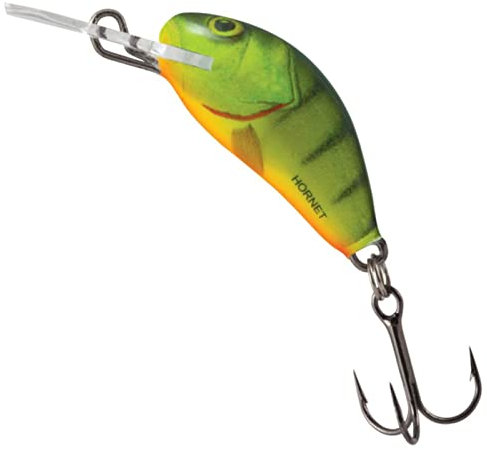 Salmo Hornet Wobbler Miniwobbler, Salmo Farben:Hot Perch, Länge/Gewicht/Laufverhalten/Tauchtiefe:3.5cm / 2.6g / sinkend / 1.5m-2.0m