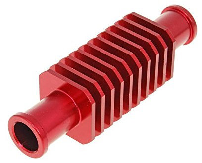 Mini radiatore in alluminio rosso (30 x 103 mm) connettore tubo da 17 mm