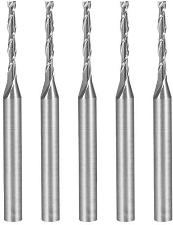 sourcing map 5STK. Schaftfräser CNC Fräser 1/8Schaft 1,5mm x 12mm Hartmetall flachem Nasen