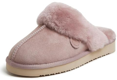 Dearfoams Fireside Sydney Pantoufles d'intérieur et d'extérieur en fourrure de mouton pour femme, rose, 37 EU