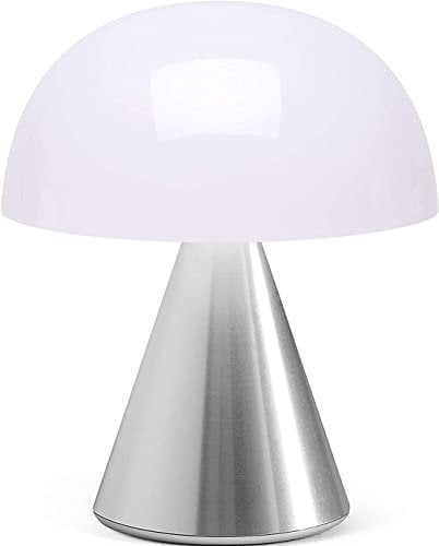 Lexon MINA M Wiederaufladbare kabellose LED-Tischlampe, für Nachttisch oder Schreibtisch, mit Dimmer, bis zu 12 Stunden Akkulaufzeit - Aluminium