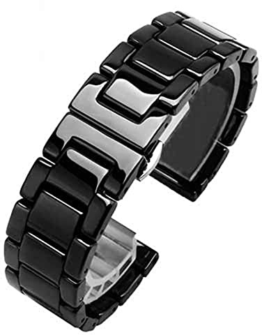 HNGM Uhrenarmband Qualitativ hochwertiger keramisches Uhrenband 14 15 16 16 17 18 19 20 21 22mm schwarz weißer Uhrenband für Männer und Frauen Armband