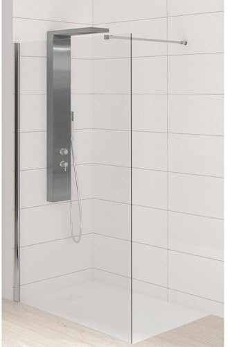 Kinestyle Cabine de douche avec panneau fixe 800 Chromé et verre transparent
