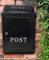Aurahome® Vintage Weatherproof Post Box Plain Design Personalisable-Lockable Heavy Duty Secure Wall Mounted Letter Mail Post Box Post for Walls/Gates/Garages.Charming (Black with Silver Post Sign)