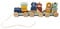 Elfenstall personalisierter Holz Zug Steckzug Eisenbahn Lokomotive von Trixie Baby mit Namen und Geburtsdaten