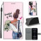 for iPhone 13 Pro Case, PU Leather Wallet Book Flip Folio Stand View Cover Pouch Compatible with iPhone 13 Pro Phone Case (Girl Flower)