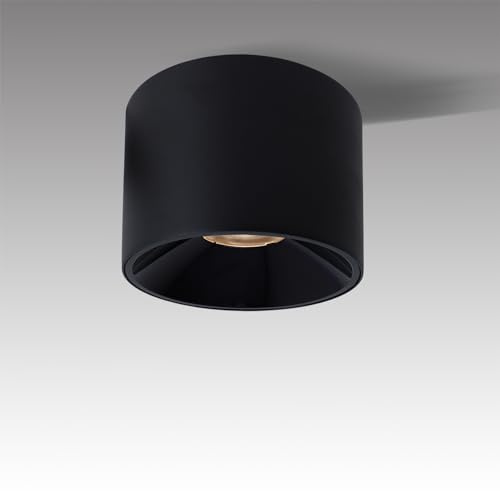 Marknice LED Dimmable Ceiling Spot Light Aluminum Matte Black 4.72'' Cylinder Spotlight Indoor Modern Minimalist Focus Ceiling Down Light Fixture for Living Room Hallway Foyer CRI 98 12W 3000K
