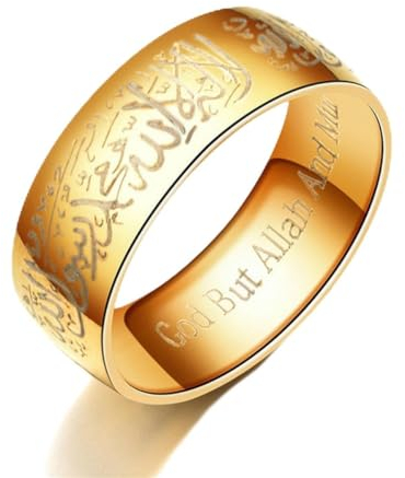 Hokech Trendiger Titanstahl Quran Messager Ringe Muslimisch religiös islamisch Halal Worte Männer Frauen Vintage Bague Arabischer Gott Ring
