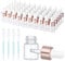 Candcamp 50pcs 2ml Glass Dropper Bottle,Transparent Empty Mini Bottles with 4pcs Dropper Pipettes Aluminum Alloy Cap Refillable Sample Dropper Bottle Container for Essential Oils Perfume Aromatherapy