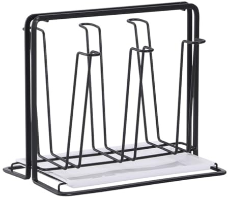 Wedhapy Estante para Secar Botellas Estante para Secar Tazas Estante para Secar Botellas De Vino Escurridor De Gafas De Metal Estante para Platos Estante para Tazas para Mostrador 6 Tazas