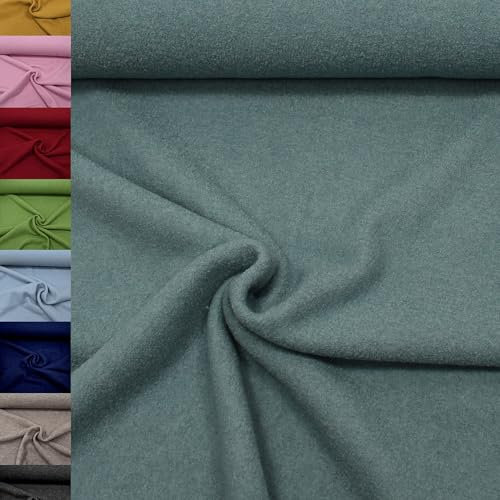 MAGAM-Stoffe Walkloden Wollstoff 100% reine Schurwolle Meterware 50cm (09. Smaragd)