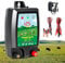 Electric Fence Energiser 12V with LED Display, 10km Range, 1.5J-2J High Power Output, Solar/Battery/AC Multi-Power Electric Fence Charger for Livestock & Pets, Farms Gardens & Security (UK Plug)