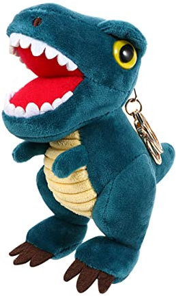 ZUNOXAZ Plüsch Dinosaurier Schlüsselanhänger Niedliches Kuscheltier Pendant für Taschen Rucksäcke und Schlüssel Einzigartiges für Dino Fans Blau