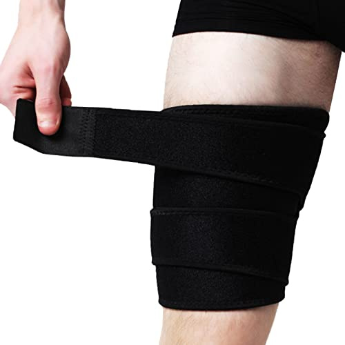 Goosom Oberschenkelschutz Oberschenkel Bandage Kompression mit Klettverschluss Verstellbar und Rutschfest, Oberschenkelbandage Unterstützung für Verhindern Muskelzerrungen T45D