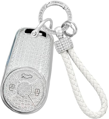 WUZUTU Kratzfestes SchlüsselCase Zubehör Schlüsselhülle aus TPU Kompatibel mit ORA R1 R2 Good Cat White Cat IQ für GWM HAVAL H6 M6 Weich Schlüsselgehäuse Zubehör Schutzhülle A-Silber