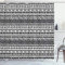 ABAKUHAUS Trippy Duschvorhang, Aztec Mystic Alt, Stoffliches Gewebe Badezimmerdekorationsset mit Haken, 175 x 180 cm, Weiß Schwarz